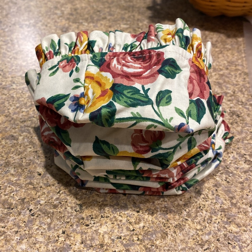 4 Longaberger Thyme Fabric Basket Liners Garden Splendor Floral - Picture 13 of 14